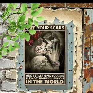 NEW Gothic Skull Art Tin Sign